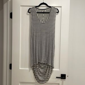 Mikoh black and white stripe cover up